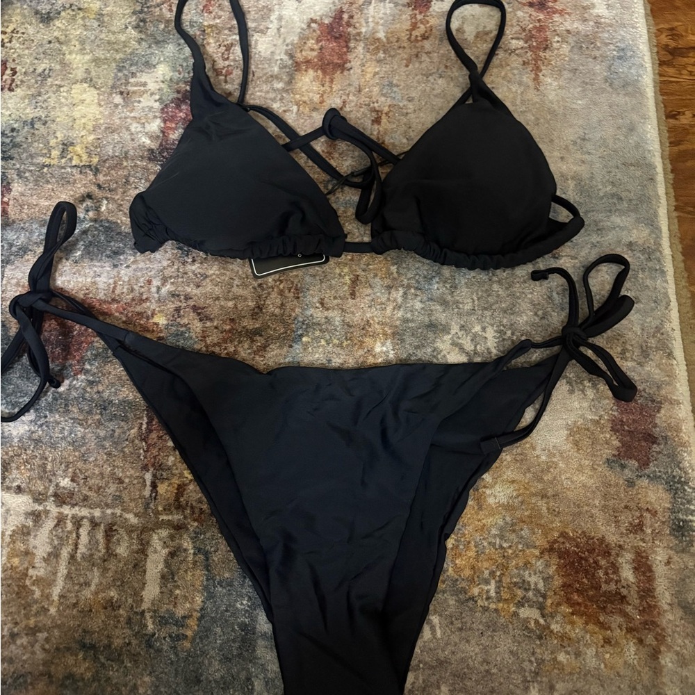 Zaful Black Minimalist Bikini Set